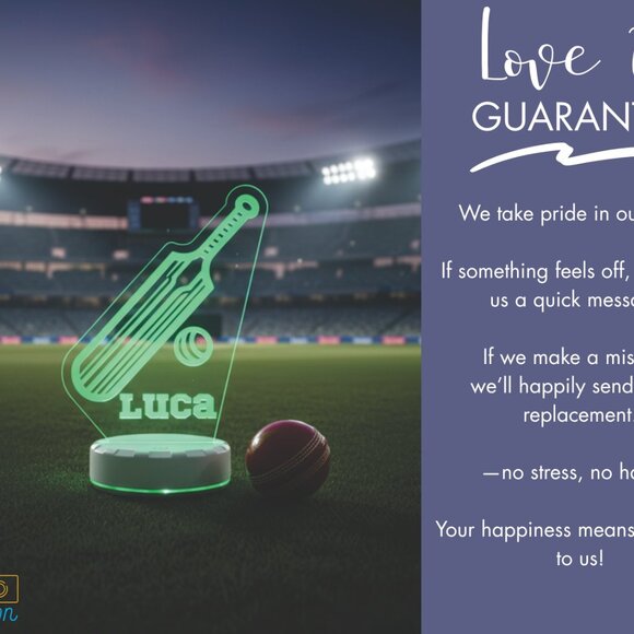 Custom Cricket LED Night Light – Fun Decor for Cricket Lovers - Picture 6 of 8